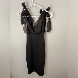 Black Dress with Sheer Fabric